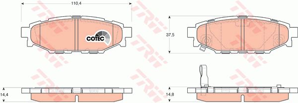 TRW Комплект тормозных колодок, дисковый тормоз GDB3373
