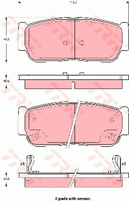 TRW Piduriklotsi komplekt,ketaspidur GDB3413