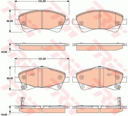 TRW Комплект тормозных колодок, дисковый тормоз GDB3479