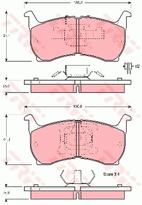 TRW Piduriklotsi komplekt,ketaspidur GDB354