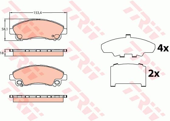 TRW Piduriklotsi komplekt,ketaspidur GDB3644