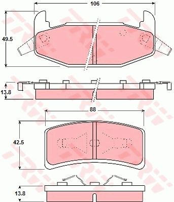 TRW Комплект тормозных колодок, дисковый тормоз GDB4015