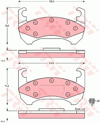 TRW Комплект тормозных колодок, дисковый тормоз GDB4068