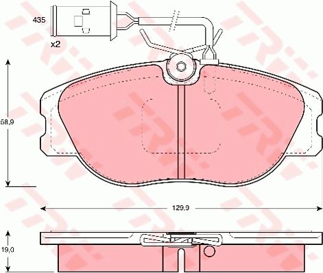 TRW Piduriklotsi komplekt,ketaspidur GDB483