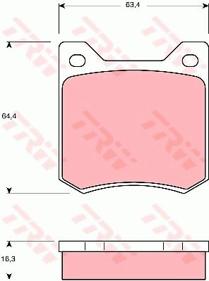 TRW Piduriklotsi komplekt,ketaspidur GDB550