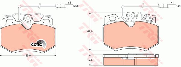 TRW Piduriklotsi komplekt,ketaspidur GDB808