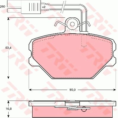 TRW Piduriklotsi komplekt,ketaspidur GDB836