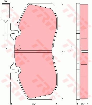 TRW Piduriklotsi komplekt,ketaspidur GDB842