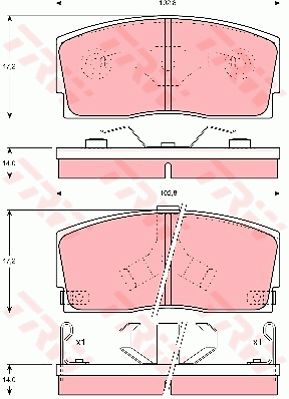 TRW Piduriklotsi komplekt,ketaspidur GDB886