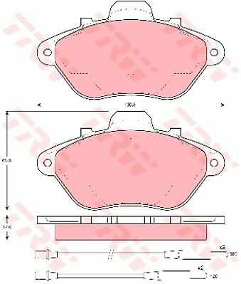 TRW Комплект тормозных колодок, дисковый тормоз GDB984