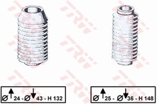 TRW Комплект пыльника, рулевое управление JBE114