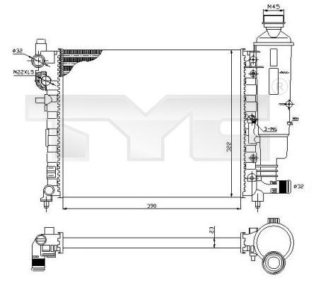 TYC Radiaator,mootorijahutus 705-0032