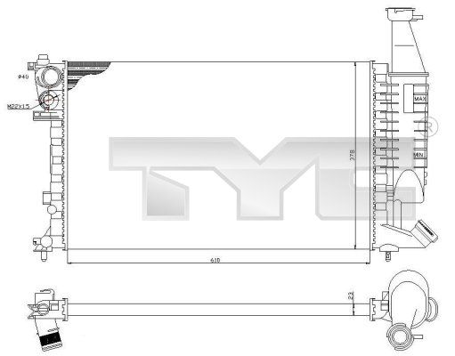 TYC Radiaator,mootorijahutus 705-0069