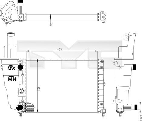 TYC Radiaator,mootorijahutus 709-0004