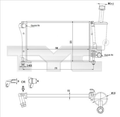 TYC Radiaator,mootorijahutus 709-0019