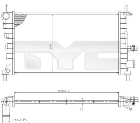 TYC Radiaator,mootorijahutus 710-0026