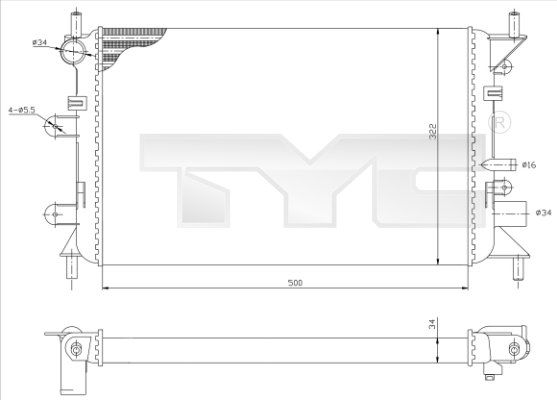 TYC Radiaator,mootorijahutus 710-0036-R