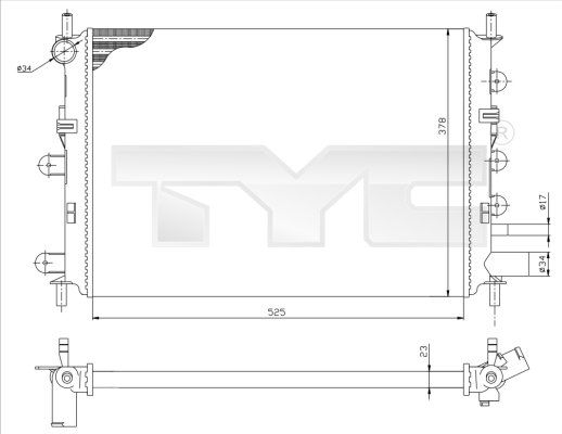 TYC Radiaator,mootorijahutus 710-0037-R