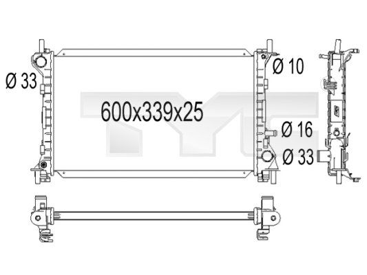 TYC Radiaator,mootorijahutus 710-1001