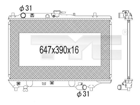 TYC Radiaator,mootorijahutus 720-1009