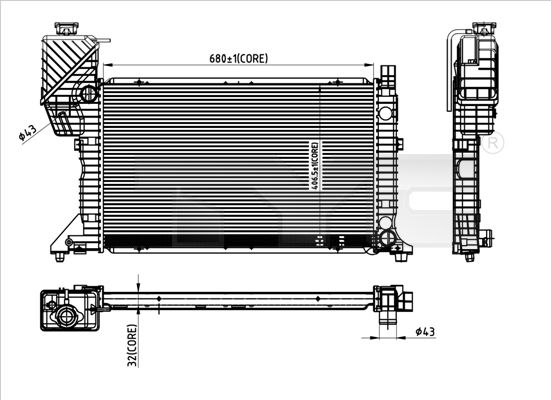 TYC Радиатор, охлаждение двигателя 721-0007