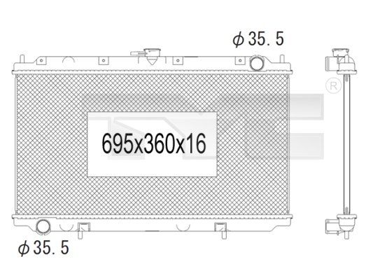 TYC Radiaator,mootorijahutus 724-1009