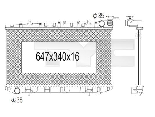 TYC Radiaator,mootorijahutus 724-1012