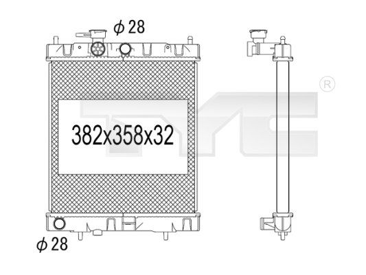 TYC Radiaator,mootorijahutus 724-1016