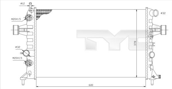 TYC Radiaator,mootorijahutus 725-0006