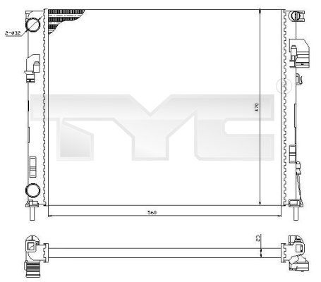 TYC Radiaator,mootorijahutus 725-0031