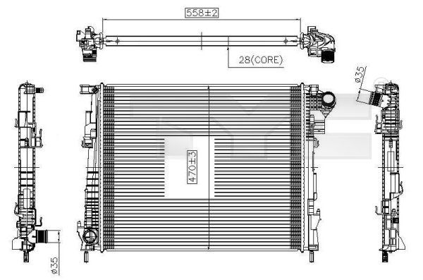 TYC Radiaator,mootorijahutus 725-0032