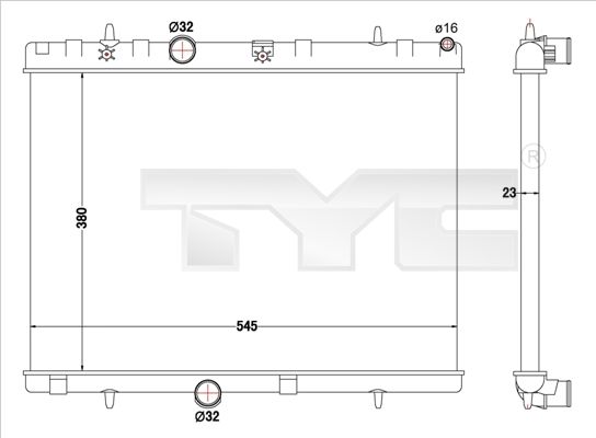 TYC Radiaator,mootorijahutus 726-0019-R