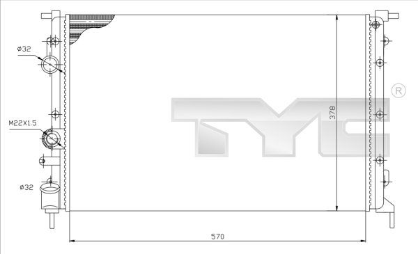 TYC Radiaator,mootorijahutus 728-0027