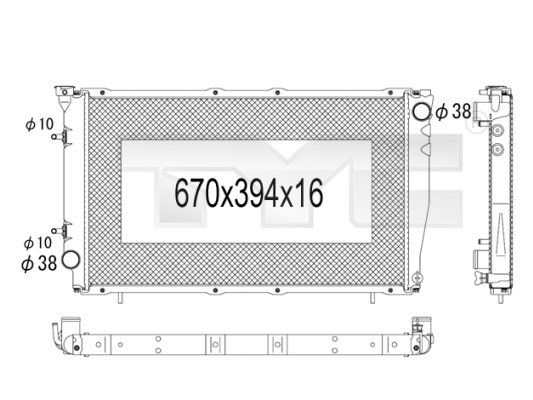 TYC Radiaator,mootorijahutus 734-1006