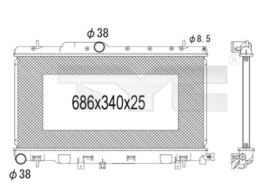 TYC Radiaator,mootorijahutus 734-1008