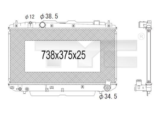 TYC Radiaator,mootorijahutus 736-1011