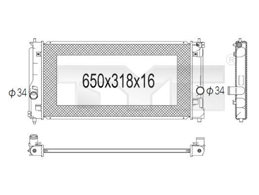 TYC Radiaator,mootorijahutus 736-1021