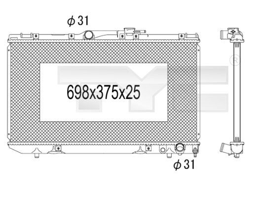 TYC Radiaator,mootorijahutus 736-1027