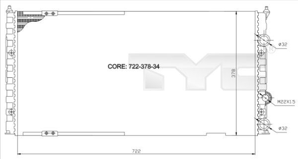 TYC Радиатор, охлаждение двигателя 737-0011