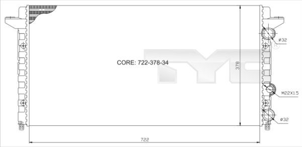 TYC Radiaator,mootorijahutus 737-0012