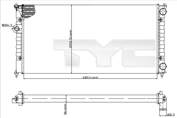 TYC Радиатор, охлаждение двигателя 737-0029