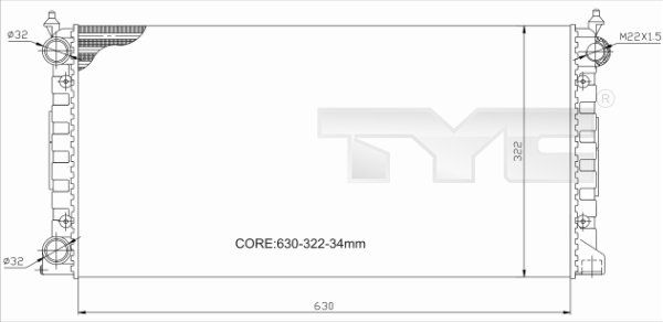 TYC Радиатор, охлаждение двигателя 737-0034-R