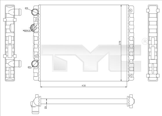 TYC Радиатор, охлаждение двигателя 737-0040