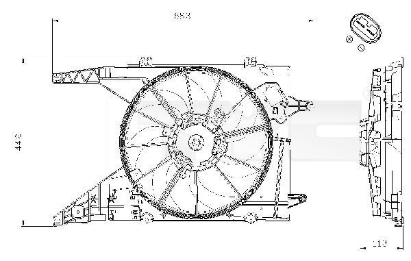 TYC Вентилятор, охлаждение двигателя 828-0002