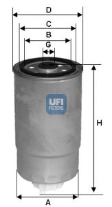 UFI Топливный фильтр 24.351.01