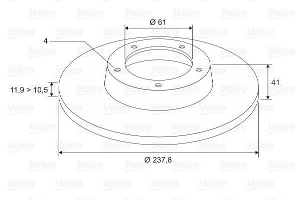 VALEO Тормозной диск 186230