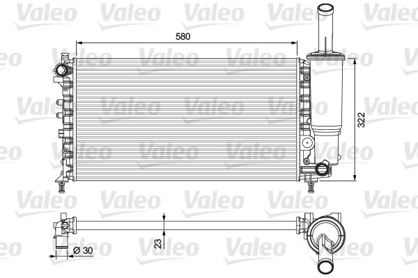 VALEO Радиатор, охлаждение двигателя 232923