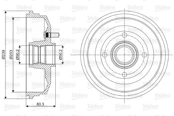 VALEO Тормозной барабан 237070