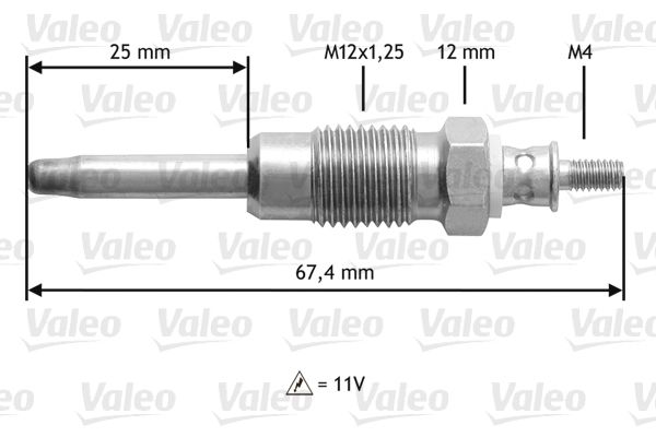 VALEO Свеча накаливания 345124