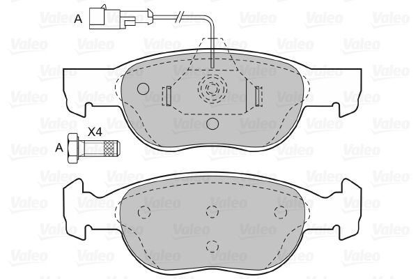 VALEO Комплект тормозных колодок, дисковый тормоз 598040
